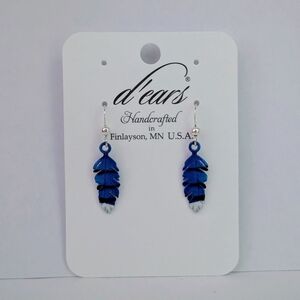 Blue Feather Earrings